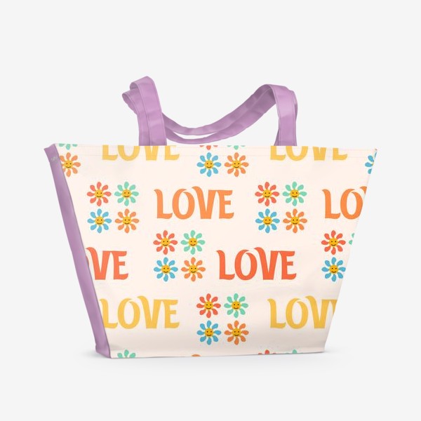 Пляжная сумка «Цветочный принт с буквами»