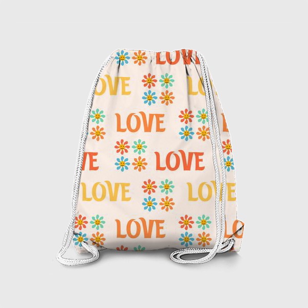 Рюкзак «Цветочный принт с буквами»
