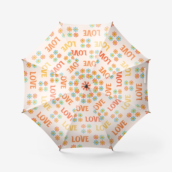 Зонт &laquo;Цветочный принт с буквами&raquo;