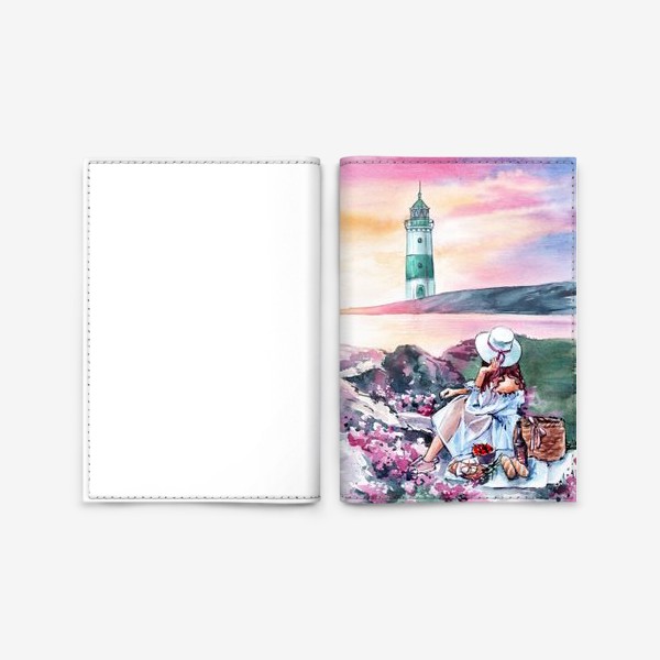 Обложка для паспорта «пикник на закате»