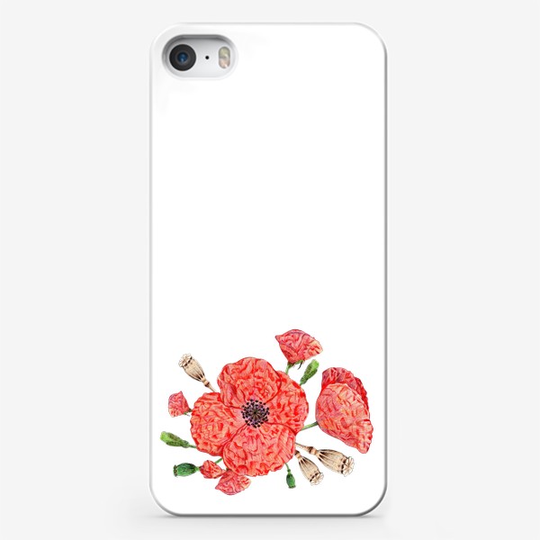 Чехол iPhone «Красный мак. Букет цветов.»