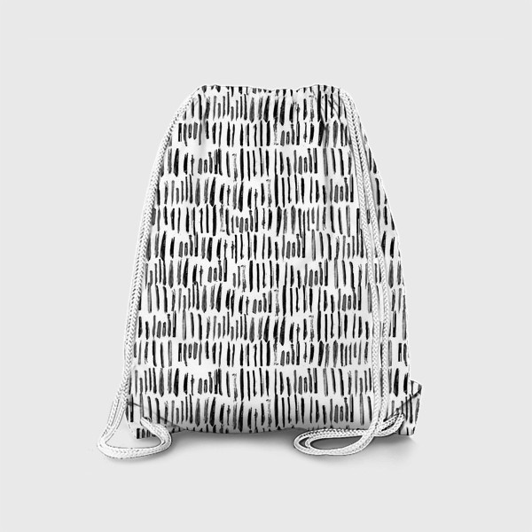 Рюкзак «чёрно-белые полоски акварель»