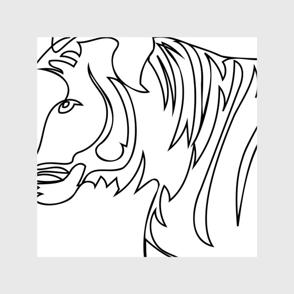 Шторы &laquo;Портрет тигра в профиль лайн арт стиль&raquo;