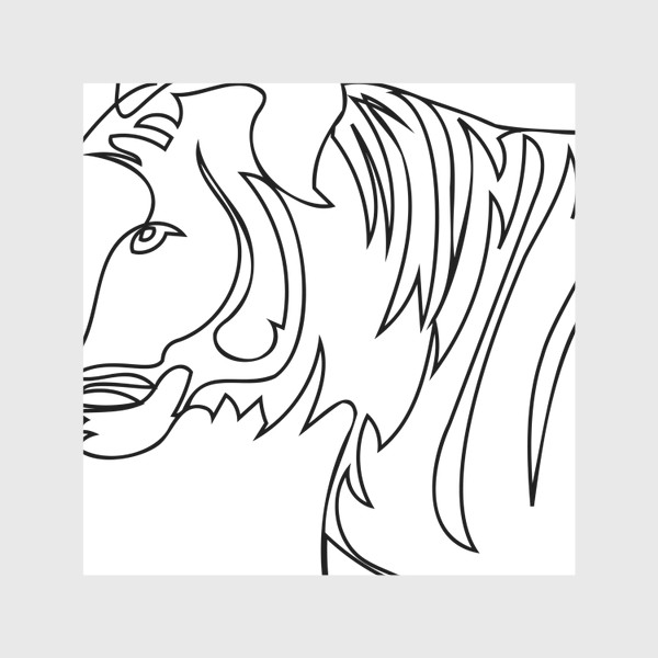 Скатерть «Портрет тигра в профиль лайн арт стиль»