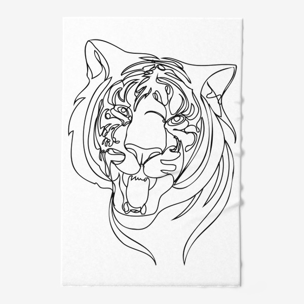 Полотенце «Портрет тигра лайн арт стиль»