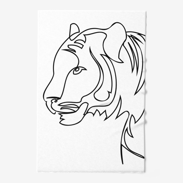 Полотенце «Портрет тигра в профиль лайн арт стиль»