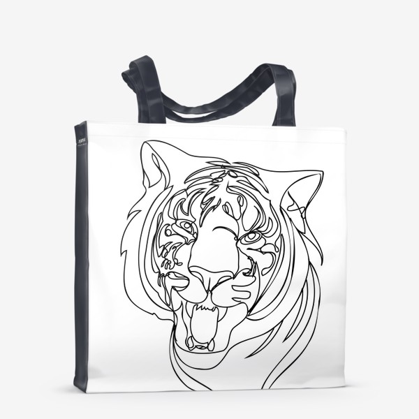 Сумка-шоппер «Портрет тигра лайн арт стиль»