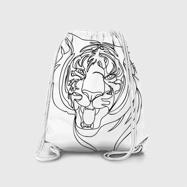 Рюкзак «Портрет тигра лайн арт стиль»