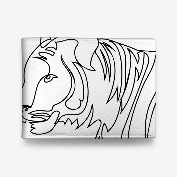 Кошелек «Портрет тигра в профиль лайн арт стиль»