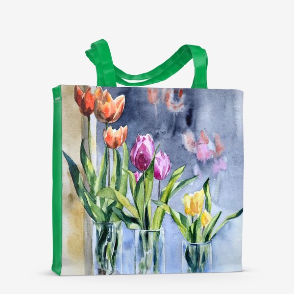 Сумка-шоппер «Тюльпаны на солнечном подоконнике»