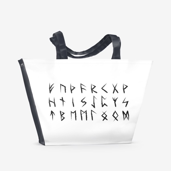 Пляжная сумка «Скандинавские руны, 24 символа, эзотерика»