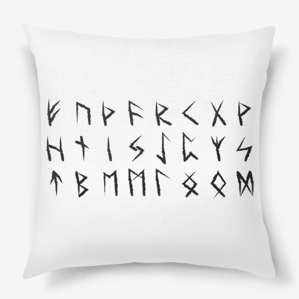 Подушка «Скандинавские руны, 24 символа, эзотерика»