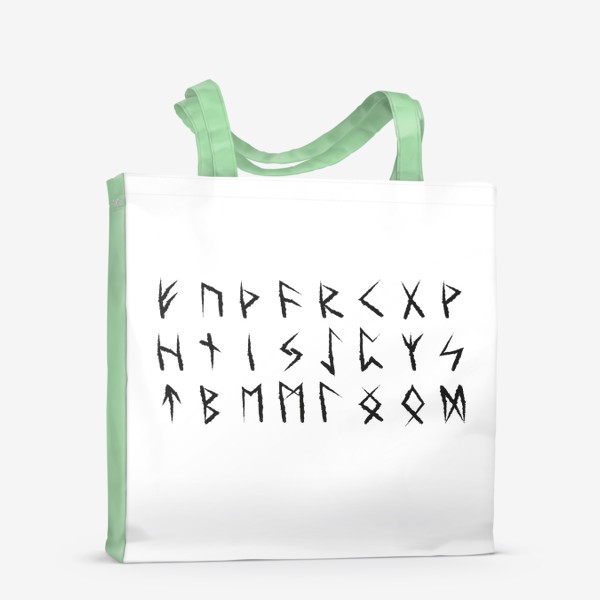 Сумка-шоппер «Скандинавские руны, 24 символа, эзотерика»