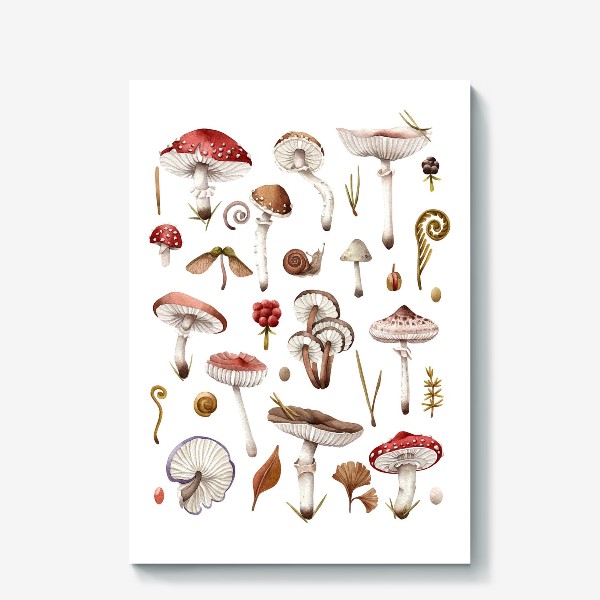 Холст «Постер с грибами»