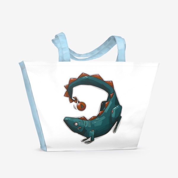 Пляжная сумка «Новогодняя ящерка»