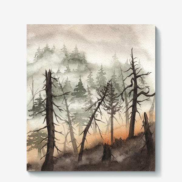 Холст «Туманный лес»