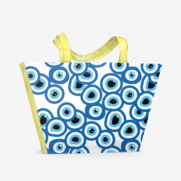 Пляжная сумка &laquo;Назар бончук, турецкий символ от сглаза "злой глаз", паттерн&raquo;