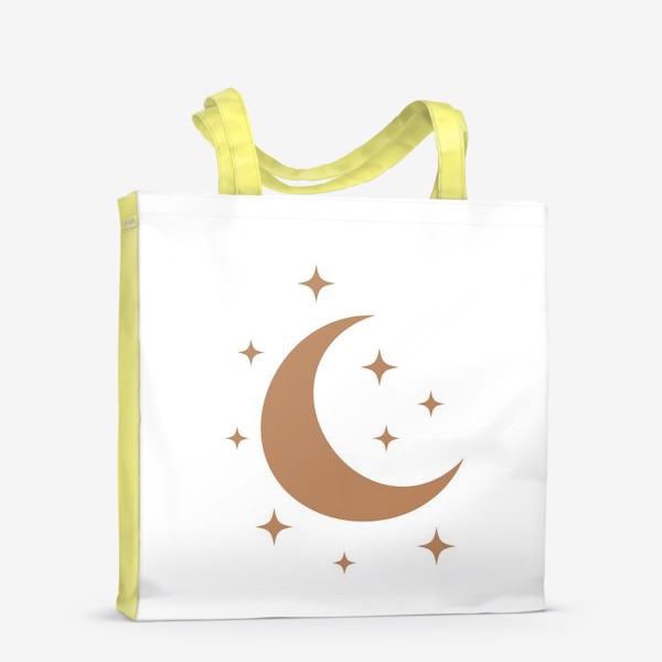 Сумка-шоппер «Луна и звезды, минимализм, мистическое бохо»