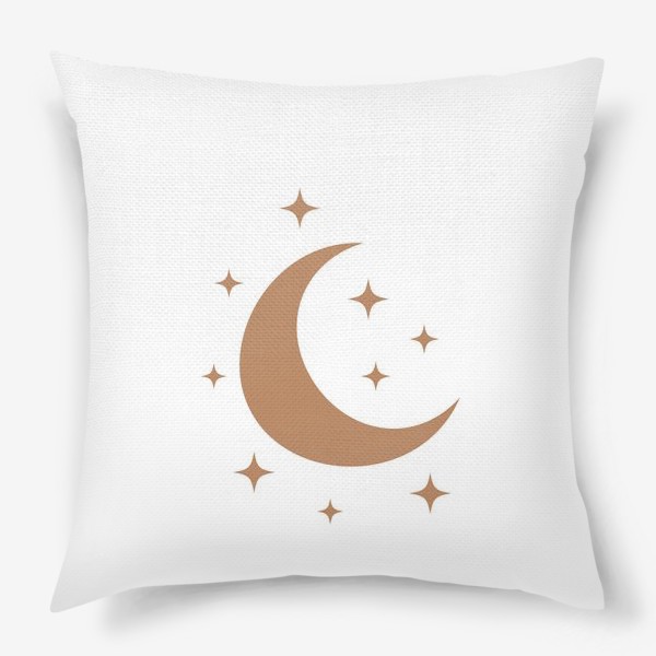 Подушка «Луна и звезды, минимализм, мистическое бохо»
