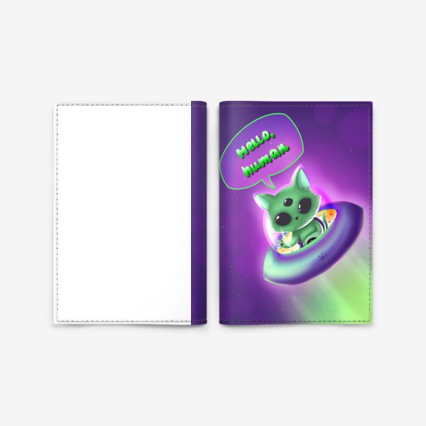 Обложка для паспорта «Инопланетный котик»