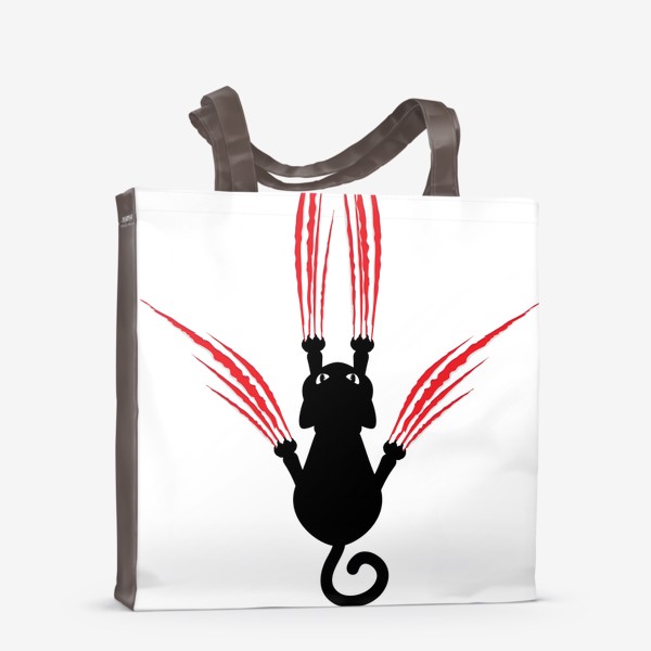 Сумка-шоппер «Черный кот и красные царапины»