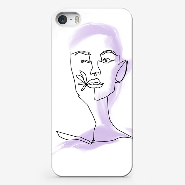 Чехол iPhone «Абстрактный линейный портрет девушки. Трендовая иллюстрация»