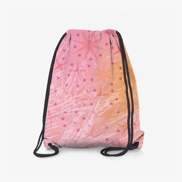 Рюкзак «Розовый фон с россыпью звезд разного размера с использованием акварельного эффекта и текстуры»