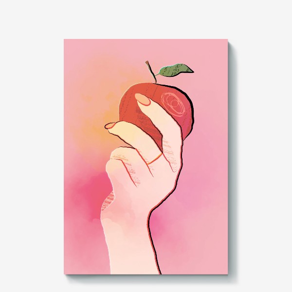 Холст «яблоко в руке»