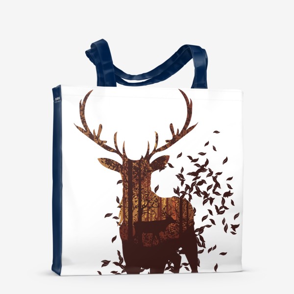 Сумка-шоппер «Осенний олень с опавшими листьями»