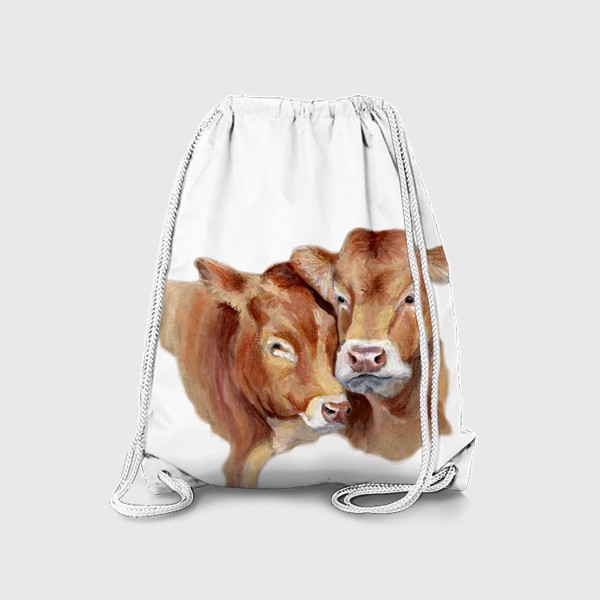 Рюкзак «Пара милых коров портрет»