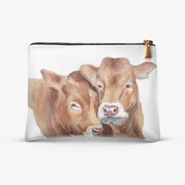 Косметичка «Пара милых коров портрет»