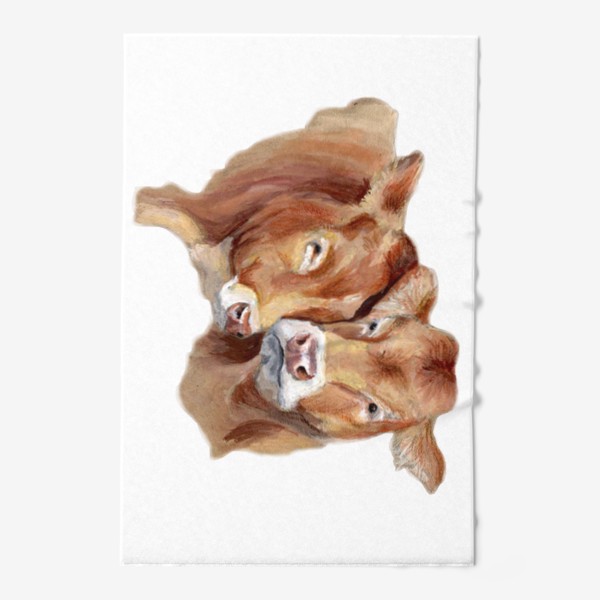 Полотенце «Пара милых коров портрет»