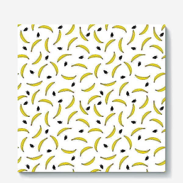 Холст «Бананы с клубничками»
