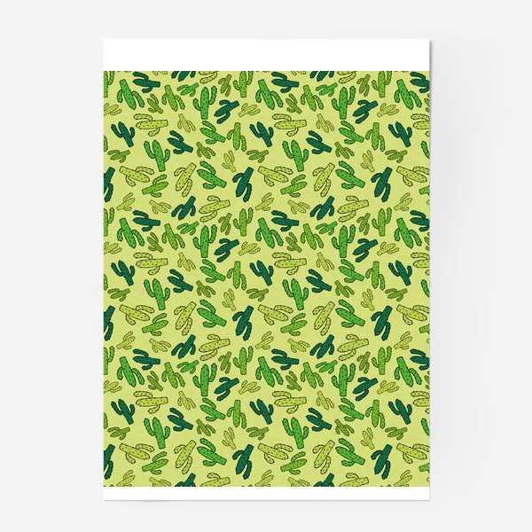 Постер «Забавные зеленые кактусы»
