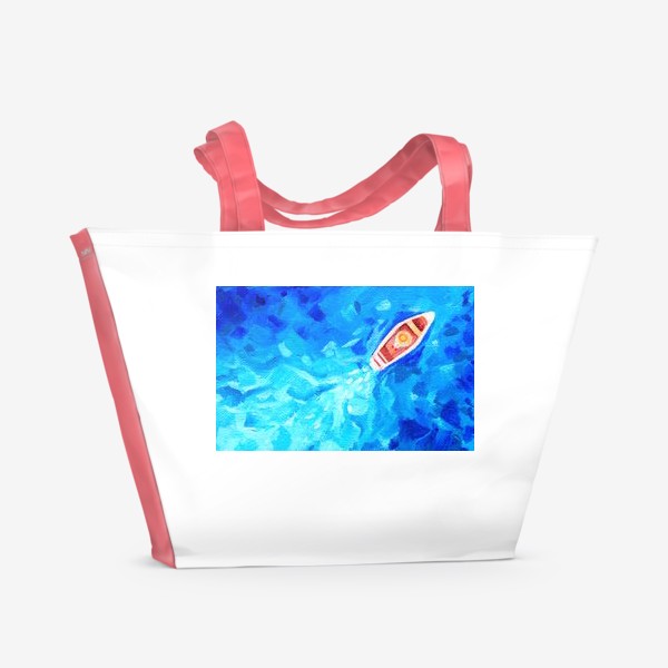Пляжная сумка «Лодочка в море»
