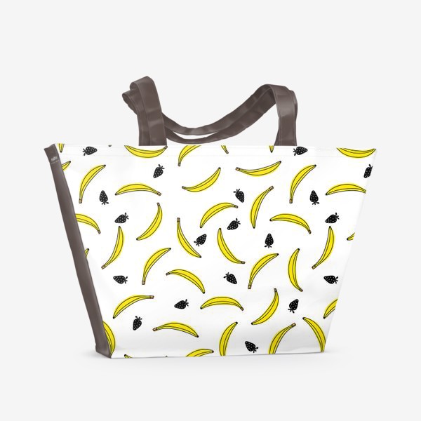 Пляжная сумка «Бананы с клубничками»