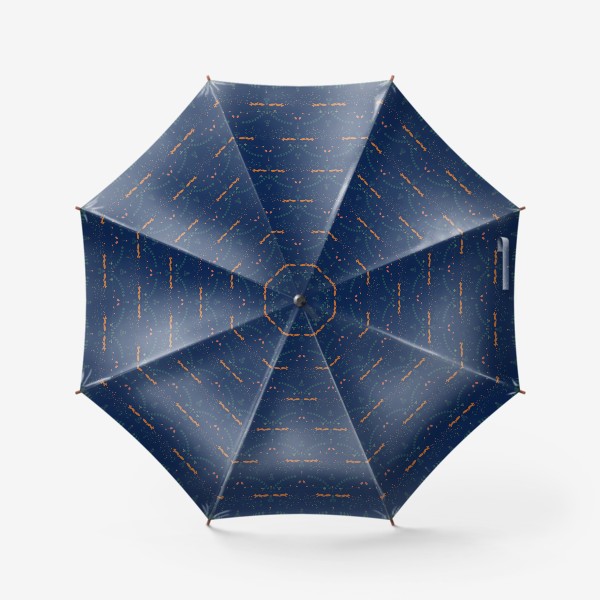 Зонт «Скандинавский паттерн с белками синий»