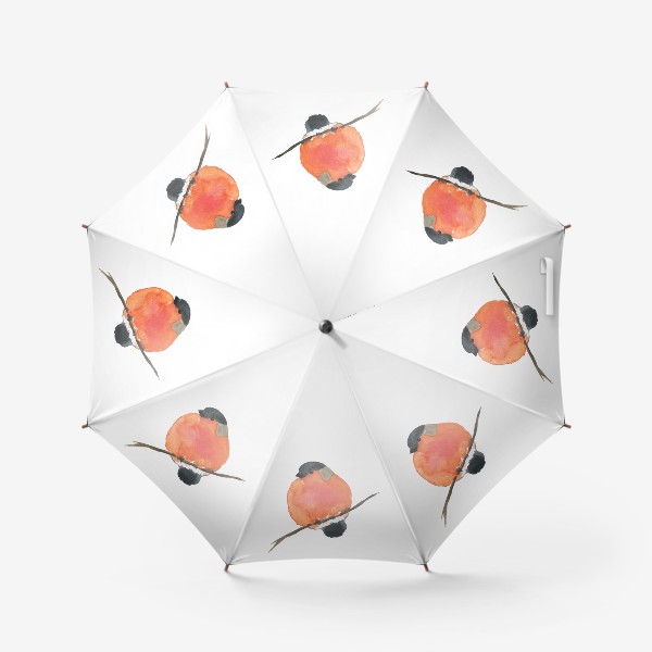 Зонт «Красный снегирь на ветке, акварельная птица»