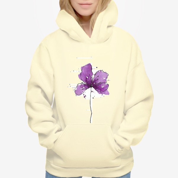 Худи «Фиолетовый цветок акварель»