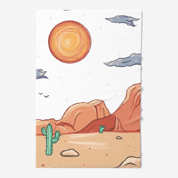 Полотенце «Пустыня с гипнотическим солнцем»