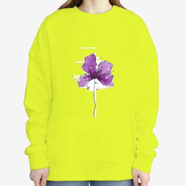 Свитшот «Фиолетовый цветок акварель»