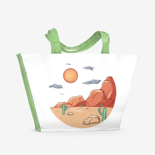 Пляжная сумка &laquo;Пустыня с гипнотическим солнцем&raquo;