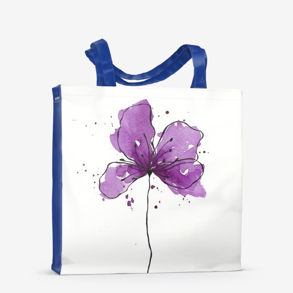 Сумка-шоппер «Фиолетовый цветок акварель»