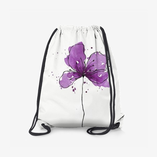 Рюкзак «Фиолетовый цветок акварель»