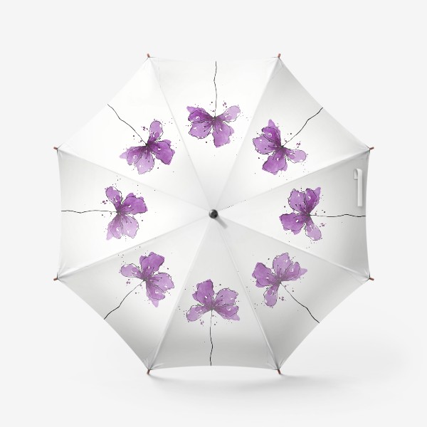 Зонт «Фиолетовый цветок акварель»