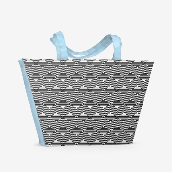 Пляжная сумка «Паттерн с черно-белыми треугольниками»