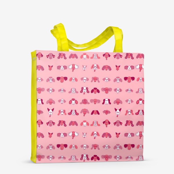 Сумка-шоппер «Смешные собачки, розовый»