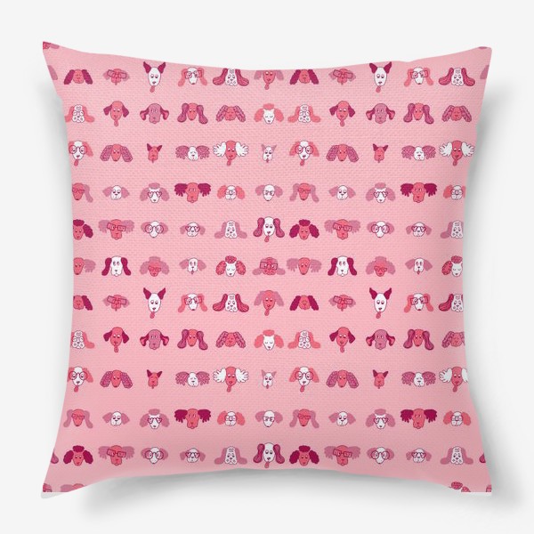 Подушка «Смешные собачки, розовый»