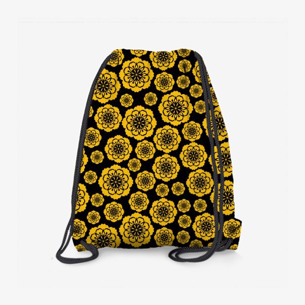 Рюкзак «Желтые цветы на черном»