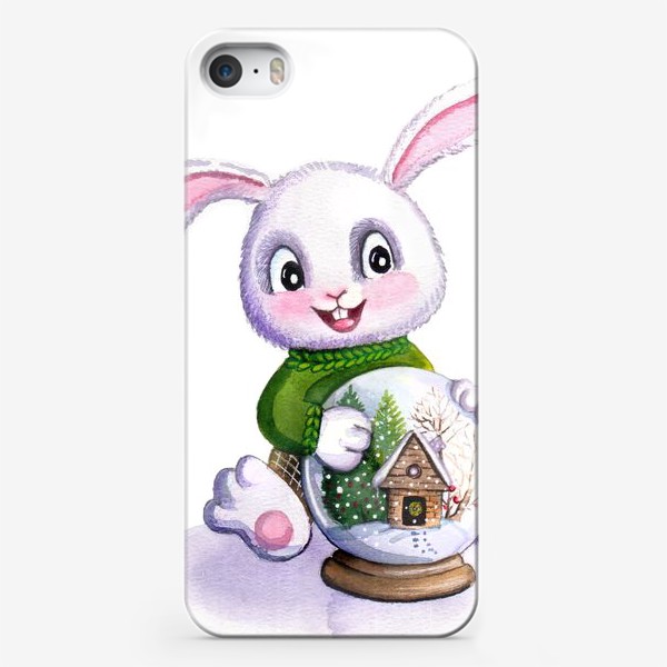 Чехол iPhone &laquo;Кролик со снежным шаром&raquo;